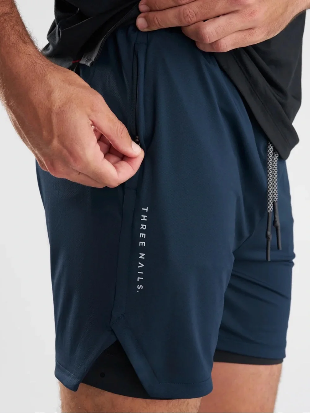 Three Nails Pro Tech 2.0 Lined Shorts Midnight Navy Men’s size Small* Drawstring - Picture 7 of 10